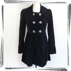 Vintage Black Corduroy "Lending Library" Tiered Frilly Jacket (4) by Idra